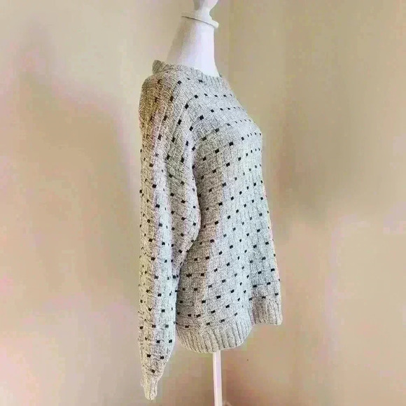 Towncraft Cotton Vingage Sweater With Multicolor Dark Tone Sqaure Pattern - Picture 2 of 9